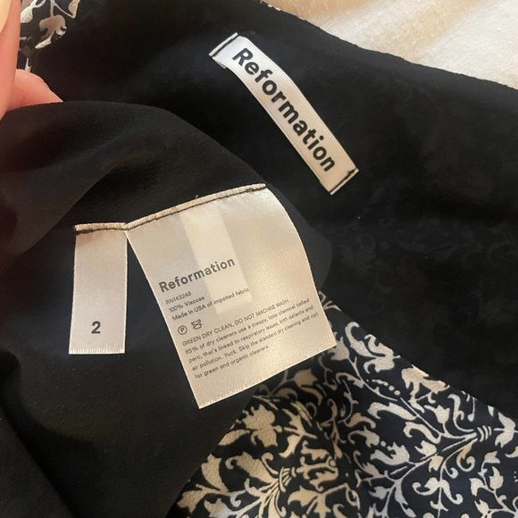 Navy Reformation Sybil One Shoulder Dress - Navy, Size 2 - Picture 4 of 4